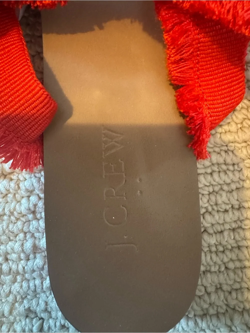 J. Crew Red Frayed Wrap Sandals